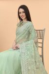 ATTRACTIVE BUTTERFLY NET AARI AND DIAMOND WORK SAREE WITH UNSTITCHED BLOUSE WEDDING WEAR WHOLESALE PRICE ETHNIC GARMENT (23)