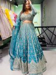 ATTRACTIVE CHINON EMBROIDERY SEQUENCE CODING DESIGN WORK LEHENGA CHOLI WITH DUPATTA RAMA