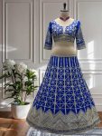 ATTRACTIVE CHINON EMBROIDERY SEQUENCE CODING DESIGN WORK LEHENGA CHOLI WITH DUPATTA WEDDING WEAR WHOLESALE PRICE ETHNIC GARMENT (1)