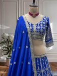 ATTRACTIVE CHINON EMBROIDERY SEQUENCE CODING DESIGN WORK LEHENGA CHOLI WITH DUPATTA WEDDING WEAR WHOLESALE PRICE ETHNIC GARMENT (1)