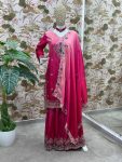 ATTRACTIVE CHINON EMBROIDERY SEQUENCE DESIGN WORK TOP SHARARA WITH DUPATTA PARTY WEAR WHOLESALE PRICE ETHNIC GARMENT (3)