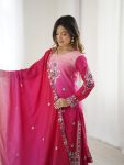ATTRACTIVE CHINON EMBROIDERY SEQUENCE DESIGN WORK TOP SHARARA WITH DUPATTA PARTY WEAR WHOLESALE PRICE ETHNIC GARMENT (3)