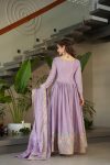 ATTRACTIVE CHINON SEQUENCE & MULTI THREAD EMBROIDERY WORK GOWN WITH DUPATTA PARTY WEAR WHOLESALE PRICE ETHNIC GARMENT (2)