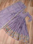 ATTRACTIVE CHINON SEQUENCE & MULTI THREAD EMBROIDERY WORK GOWN WITH DUPATTA PARTY WEAR WHOLESALE PRICE ETHNIC GARMENT (2)