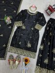 ATTRACTIVE CHINON SILK THREAD AND SEQUENCE WORK TOP PALAZZO WITH DUPATTA PARTY WEAR WHOLESALE PRICE ETHNIC GARMENT (22)