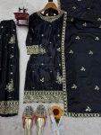 ATTRACTIVE CHINON SILK THREAD AND SEQUENCE WORK TOP PALAZZO WITH DUPATTA PARTY WEAR WHOLESALE PRICE ETHNIC GARMENT (22)