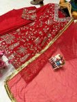 ATTRACTIVE CHINON SILK ZARI,SEQUENCE EMBROIDERY WORK TOP BOTTOM WITH DUPATTA PARTY WEAR WHOLESALE PRICE ETHNIC GARMENT (10)