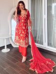 ATTRACTIVE CHINON SILK ZARI,SEQUENCE EMBROIDERY WORK TOP BOTTOM WITH DUPATTA PARTY WEAR WHOLESALE PRICE ETHNIC GARMENT (10)