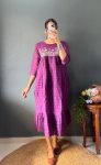 ATTRACTIVE COTTON EMBROIDERY MAXI DRESS ONE PEICE CASUAL WEAR WHOLESALE PRICE ETHNIC GARMENT (41)