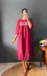 ATTRACTIVE COTTON EMBROIDERY MAXI DRESS ONE PEICE CASUAL WEAR WHOLESALE PRICE ETHNIC GARMENT (52)
