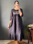 ATTRACTIVE COTTON EMBROIDERY MAXI DRESS ONE PEICE CASUAL WEAR WHOLESALE PRICE ETHNIC GARMENT (57)
