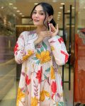 ATTRACTIVE COTTON EMROIDERY WITH PRINTED WORK TOP BOTTOM WITH DUPATTA OFFICE WEAR WHOLESALE PRICE ETHNIC GARMENT (9)