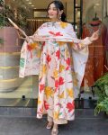 ATTRACTIVE COTTON EMROIDERY WITH PRINTED WORK TOP BOTTOM WITH DUPATTA OFFICE WEAR WHOLESALE PRICE ETHNIC GARMENT (9)