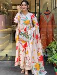 ATTRACTIVE COTTON EMROIDERY WITH PRINTED WORK TOP BOTTOM WITH DUPATTA OFFICE WEAR WHOLESALE PRICE ETHNIC GARMENT (9)