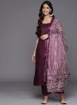 ATTRACTIVE COTTON PLAIN TOP BOTTOM WITH DUPATTA MAROON