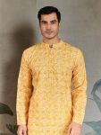 ATTRACTIVE COTTON SCHIFFLI CROCHET SEQUENCE WORK WITH DIGITAL PRINT MEN’S KURTA FORMAL WEAR WHOLESALE PRICE ETHNIC GARMENT (15)