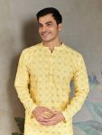 ATTRACTIVE COTTON SCHIFFLI CROCHET SEQUENCE WORK WITH DIGITAL PRINT MEN’S KURTA FORMAL WEAR WHOLESALE PRICE ETHNIC GARMENT (4)