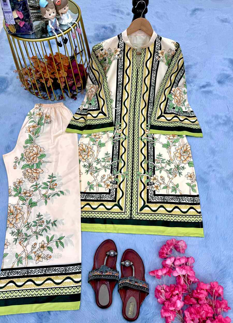 ATTRACTIVE CREPE DIGITAL PRINT WORK CO-ORD SET CASUAL WEAR WHOLESALE PRICE ETHNIC GARMENT (21)