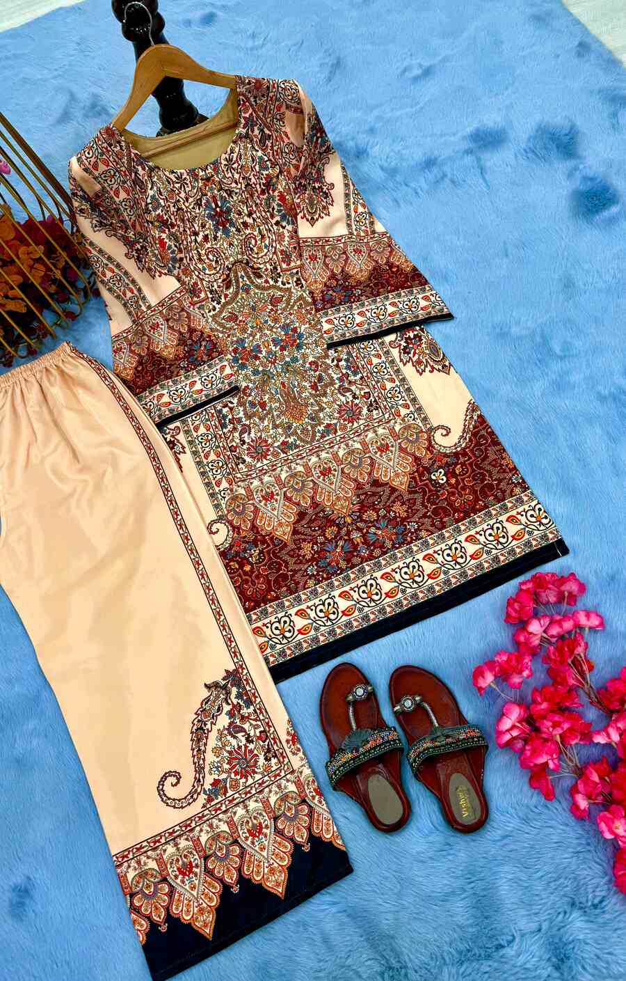 ATTRACTIVE CREPE DIGITAL PRINT WORK CO-ORD SET CASUAL WEAR WHOLESALE PRICE ETHNIC GARMENT (33)