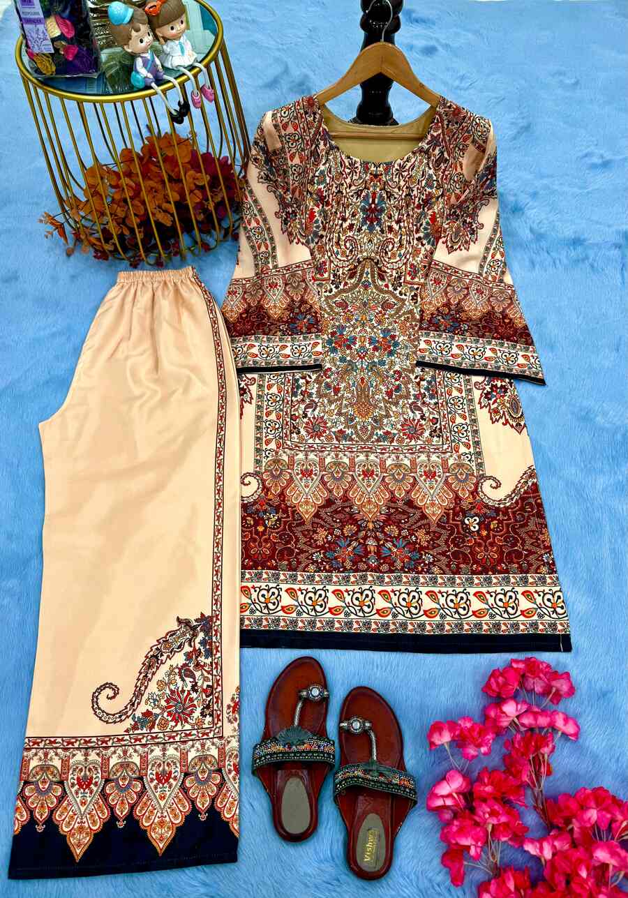 ATTRACTIVE CREPE DIGITAL PRINT WORK CO-ORD SET CASUAL WEAR WHOLESALE PRICE ETHNIC GARMENT (36)
