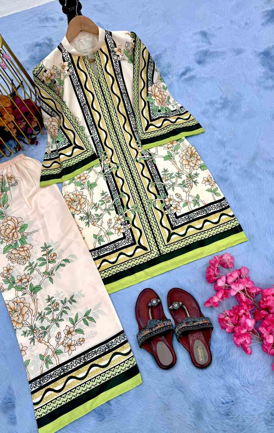 ATTRACTIVE CREPE DIGITAL PRINT WORK CO-ORD SET CASUAL WEAR WHOLESALE PRICE ETHNIC GARMENT (40)