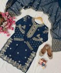 ATTRACTIVE CREPE SEQUENCE EMBROIDERY WORK TOP BOTTOM WITH DUPATTA PARTY WEAR WHOLESALE PRICE ETHNIC GARMENT (4)