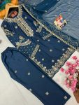 ATTRACTIVE CREPE SEQUENCE EMBROIDERY WORK TOP BOTTOM WITH DUPATTA PARTY WEAR WHOLESALE PRICE ETHNIC GARMENT (4)