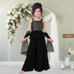 ATTRACTIVE CREPE SEQUENCE WORK KID’S TOP PALAZZO WITH DUPATTA PARTY WEAR WHOLESALE PRICE ETHNIC GARMENT (25)