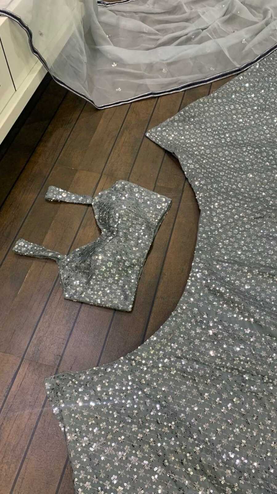 ATTRACTIVE CREPE SILK SEQUENCE WORK LEHENGA CHOLI WITH DUPATTA PARTY WEAR WHOLESALE PRICE ETHNIC GARMENT (1)