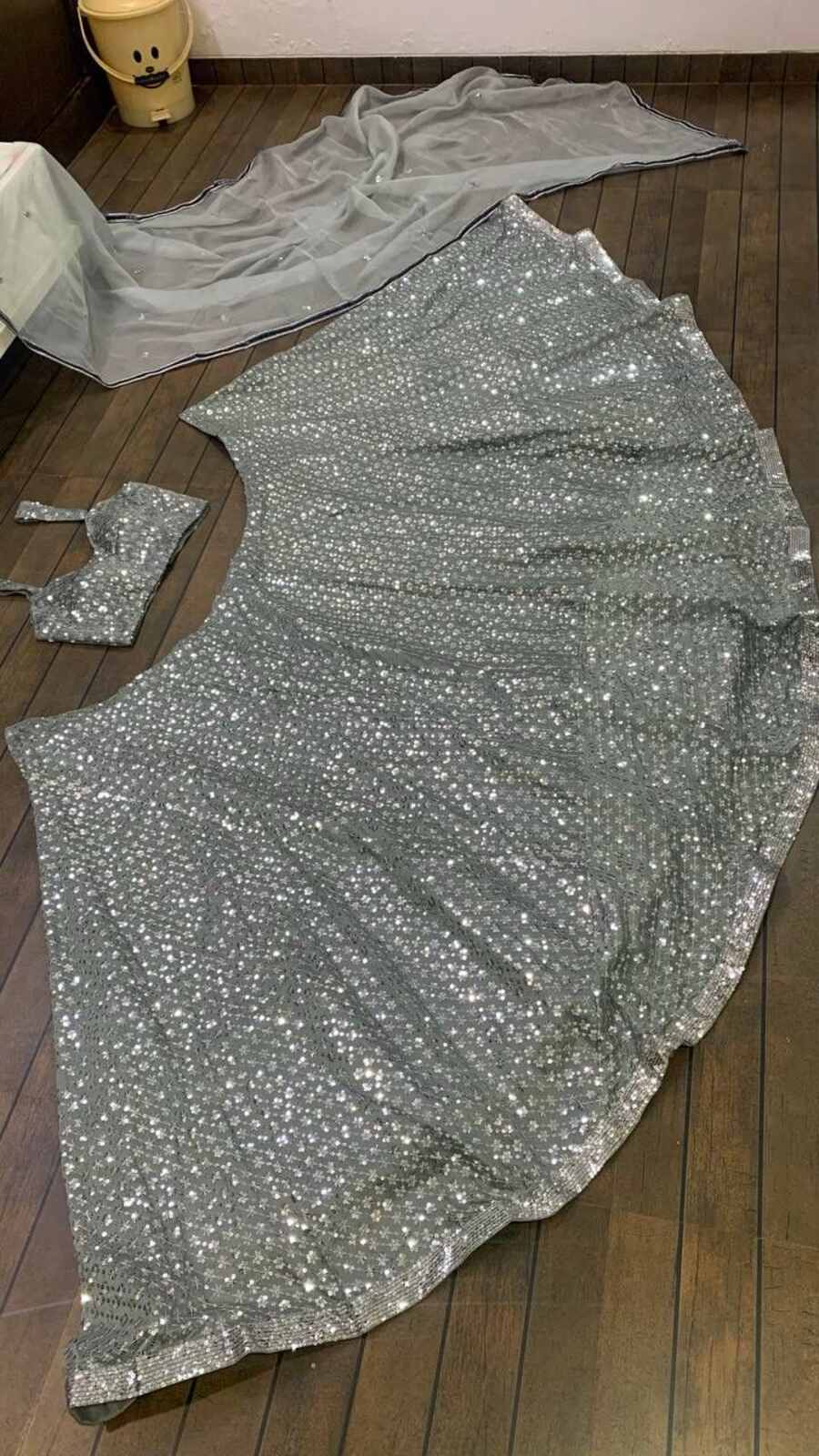 ATTRACTIVE CREPE SILK SEQUENCE WORK LEHENGA CHOLI WITH DUPATTA PARTY WEAR WHOLESALE PRICE ETHNIC GARMENT (5)