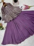 ATTRACTIVE CRUNCHY SILK EMBROIDERY SEQUENCE WORK TOP LEHENGA PARTY WEAR WHOLESALE PRICE ETHNIC GARMENT (2)