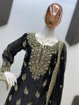 ATTRACTIVE FENDY SEQUENCE EMBROIDERY WORK TOP SHARARA WITH DUPATTA PARTY WEAR WHOLESALE PRICE ETHNIC GARMENT (9)