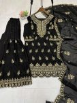 ATTRACTIVE FENDY SEQUENCE EMBROIDERY WORK TOP SHARARA WITH DUPATTA PARTY WEAR WHOLESALE PRICE ETHNIC GARMENT (9)