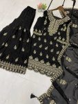 ATTRACTIVE FENDY SEQUENCE EMBROIDERY WORK TOP SHARARA WITH DUPATTA PARTY WEAR WHOLESALE PRICE ETHNIC GARMENT (9)
