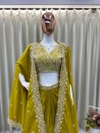 ATTRACTIVE FRENCH CREPE SEQUANCE EMBROIDERY WORK DRAPE SKIRT BLOUSE WITH SHRUG PARTY WEAR WHOLESALE PRICE ETHNIC GARMENT (3)