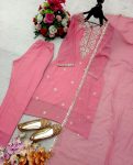 ATTRACTIVE GEORGETTE EMBROIDERY SEQUENCE WORK TOP BOTTOM WITH DUPATTA CASUAL WEAR WHOLESALE PRICE ETHNIC GARMENT (8)