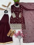 ATTRACTIVE GEORGETTE EMBROIDERY SEQUENCE WORK TOP SHARARA WITH DUPATTA PARTY WEAR WHOLESALE PRICE ETHNIC GARMENT (9)