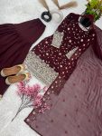 ATTRACTIVE GEORGETTE EMBROIDERY SEQUENCE WORK TOP SHARARA WITH DUPATTA PARTY WEAR WHOLESALE PRICE ETHNIC GARMENT (9)