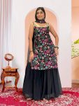 ATTRACTIVE GEORGETTE EMBROIDERY SEQUENCE WORK TOP SHARARA WITH DUPATTA PARTY WEAR WHOLESALE PRICE ETHNIC GARMENT (19)