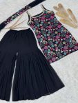ATTRACTIVE GEORGETTE EMBROIDERY SEQUENCE WORK TOP SHARARA WITH DUPATTA PARTY WEAR WHOLESALE PRICE ETHNIC GARMENT (19)