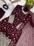 ATTRACTIVE GEORGETTE EMBROIDERY SEQUENCE WORK TOP SHARARA WITH DUPATTA PARTY WEAR WHOLESALE PRICE ETHNIC GARMENT (9)