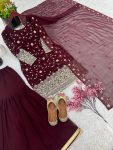 ATTRACTIVE GEORGETTE EMBROIDERY SEQUENCE WORK TOP SHARARA WITH DUPATTA PARTY WEAR WHOLESALE PRICE ETHNIC GARMENT (9)