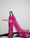 ATTRACTIVE GEORGETTE SEQUENCE , THREAD & DORI WORK SAREE WITH UNSTITCHED BLOUSE PARTY WEAR WHOLESALE PRICE ETHNIC GARMENT (2)