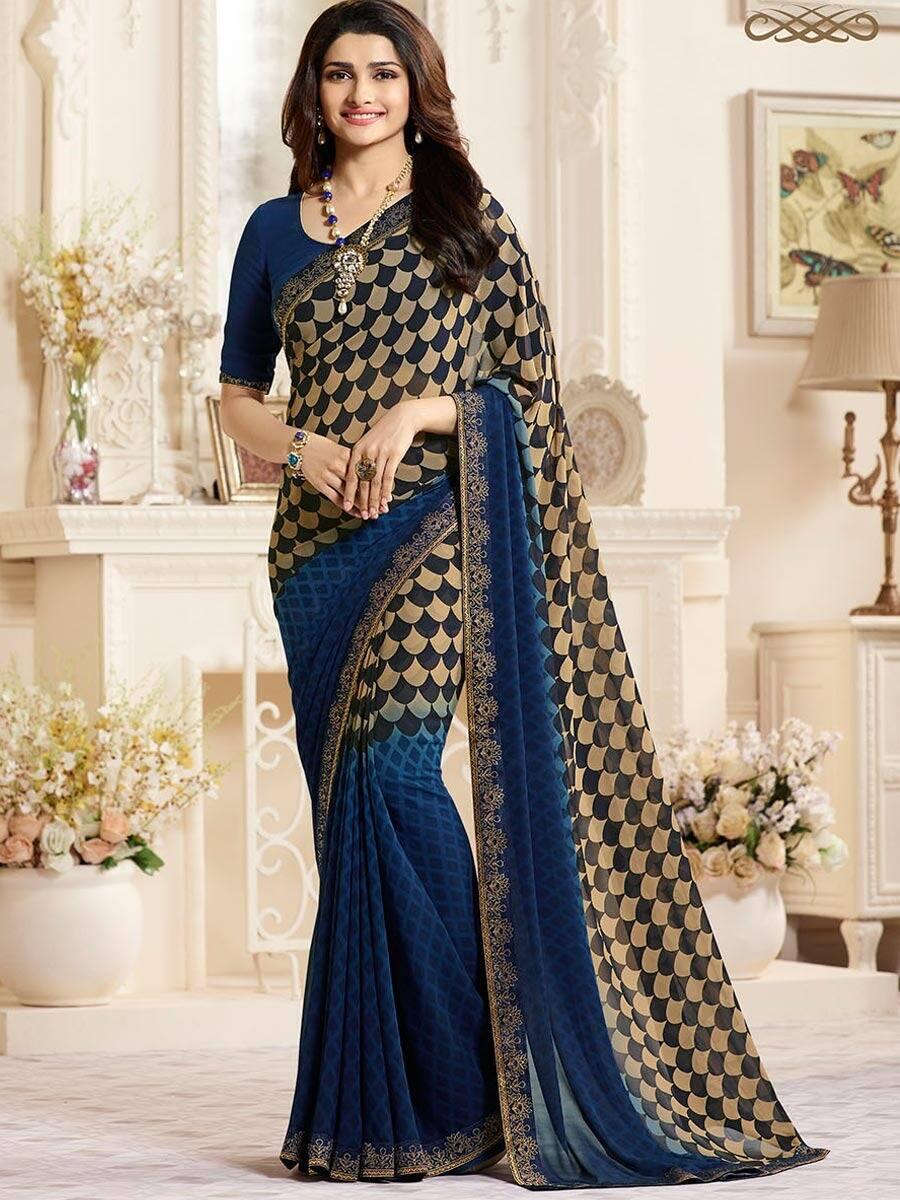 ATTRACTIVE GEORGETTE SILK DIGITAL PRINT WITH LACE BORDER SAREE WITH UNSTITCHED BLOUSE DAILY WEAR WHOLESALE PRICE ETHNIC GARMENT (3)