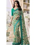 ATTRACTIVE GEORGETTE SILK DIGITAL PRINT WITH LACE BORDER SAREE WITH UNSTITCHED BLOUSE RAMA