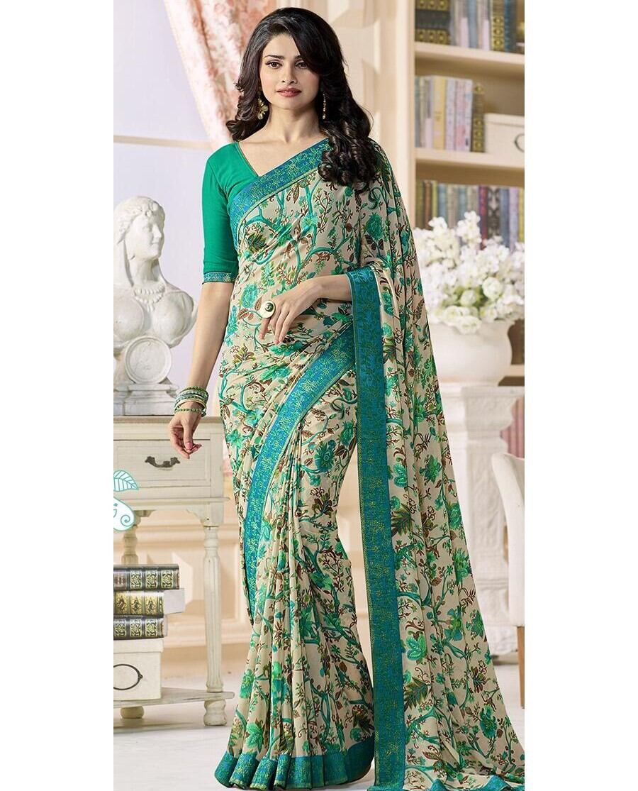 ATTRACTIVE GEORGETTE SILK DIGITAL PRINT WITH LACE BORDER SAREE WITH UNSTITCHED BLOUSE DAILY WEAR WHOLESALE PRICE ETHNIC GARMENT (7)