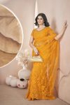ATTRACTIVE HEAVY BUTERFLY NET AARI EMBROIDERY WORK WITH STONEWORK SAREE WITH UNSTITCHED BLOUSE FORMAL WEAR WHOLESALE PRICE ETHNIC GARMENT (26)