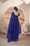 ATTRACTIVE HEAVY BUTERFLY NET AARI EMBROIDERY WORK WITH STONEWORK SAREE WITH UNSTITCHED BLOUSE FORMAL WEAR WHOLESALE PRICE ETHNIC GARMENT (31)
