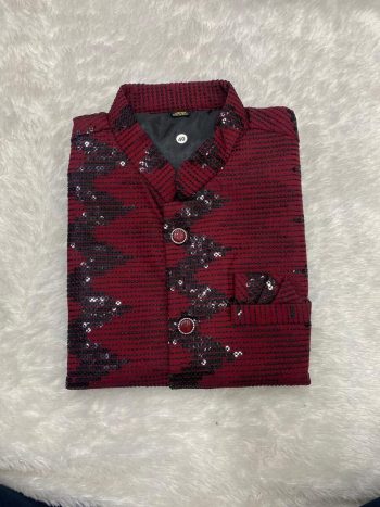 ATTRACTIVE IMPORTED FABRIC RAYON SEQUENCE WORK ONLY KURTA MAROON