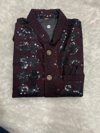 ATTRACTIVE IMPORTED FABRIC RAYON SEQUENCE WORK ONLY KURTA COFFEE